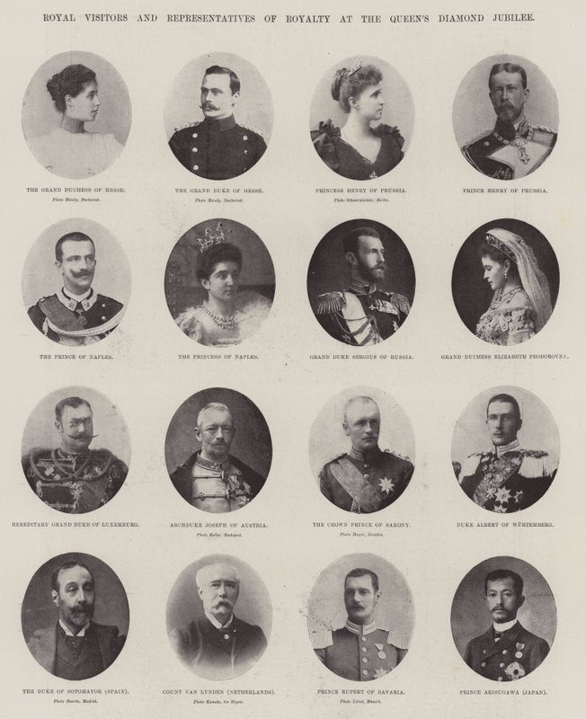 الزائرون الملكيون وممثلو الملوك في Queens Diamond Jubilee بواسطة مصور انجليزى