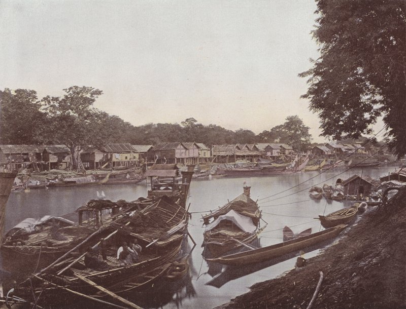 مشهد على Mandelay Creek (صورة ملونة) بواسطة مصور انجليزى
