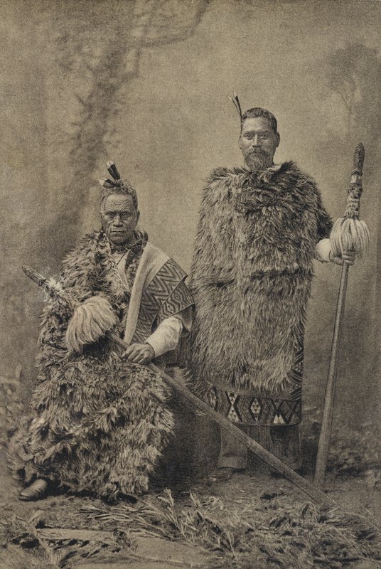 Tawhiao, the Maori King, and Major Wiremu Te Wheoro (b/w photo) بواسطة مصور انجليزى