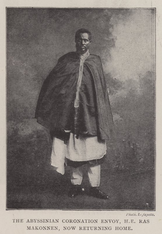مبعوث التتويج الحبشي ، سعادة راس ماكونن ، يعود الآن إلى الوطن ، 1902 بواسطة مصور انجليزى