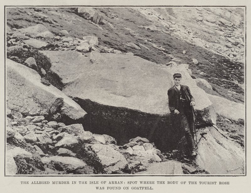 القتل المزعوم في جزيرة أران ، حيث تم العثور على جثة الوردة السياحية على Goatfell بواسطة مصور انجليزى