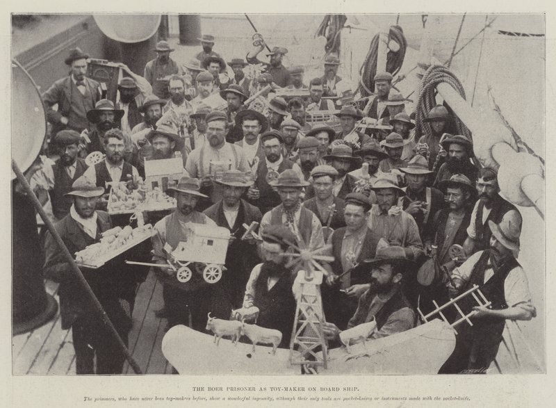 The Boer Prisoner as Toy-Maker on Board Ship بواسطة مصور انجليزى