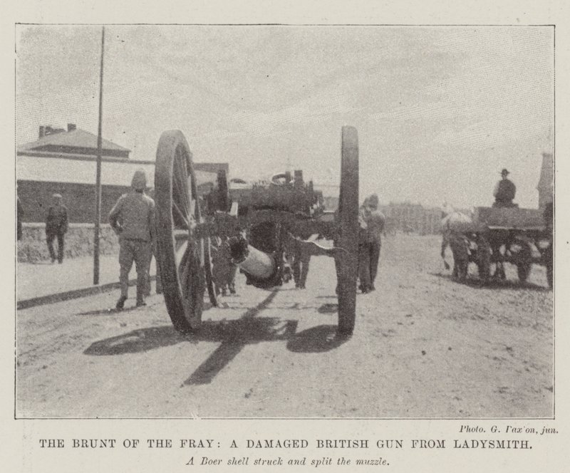 Brunt of the Fray ، بندقية بريطانية تالفة من Ladysmith بواسطة مصور انجليزى