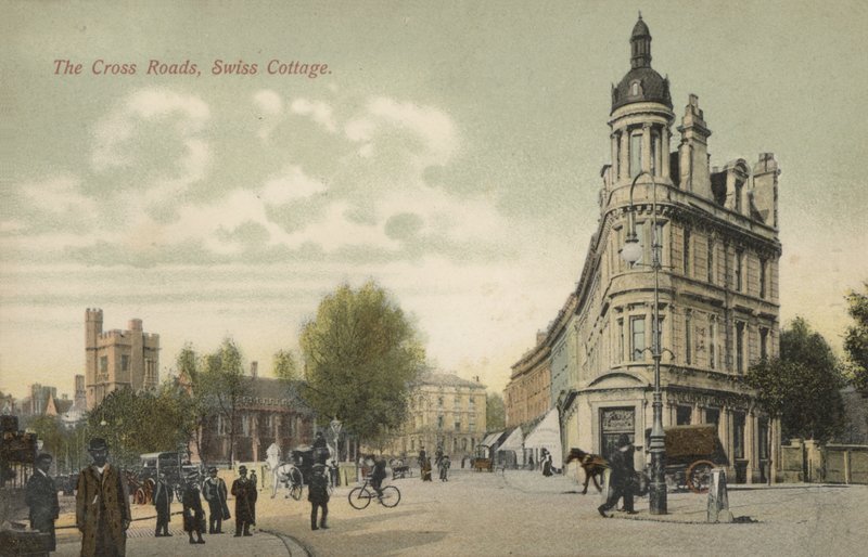 The Cross Roads ، Swiss Cottage ، لندن (صورة ملونة) بواسطة مصور انجليزى