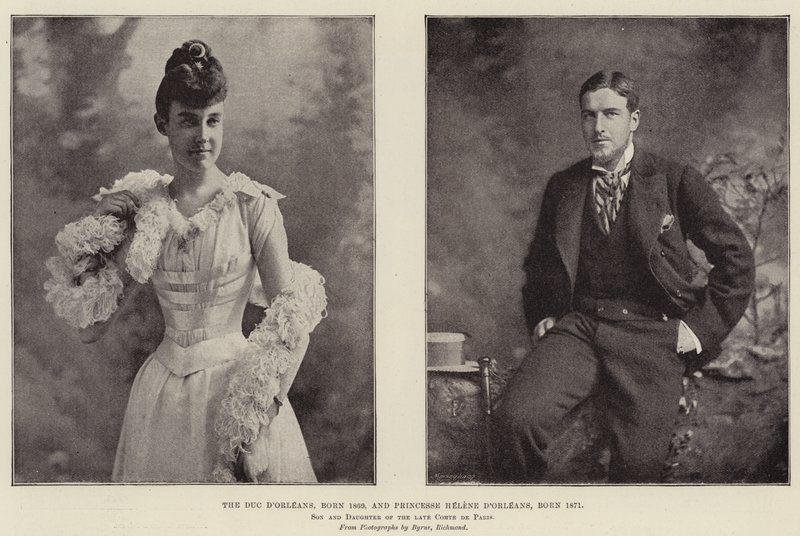 The Duc dOrleans ، من مواليد 1869 ، والأميرة Helene dOrleans ، من مواليد 1871 ، ابن وابنة الراحل Comte de Paris بواسطة مصور انجليزى