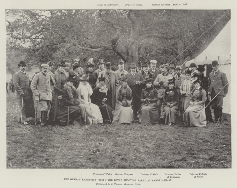 زيارة الأباطرة الألمان ، حزب الرماية الملكي في Sandringham بواسطة مصور انجليزى