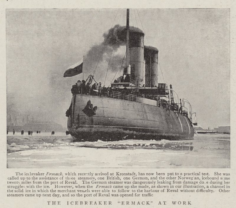 The Icebreaker Ermack في العمل بواسطة مصور انجليزى
