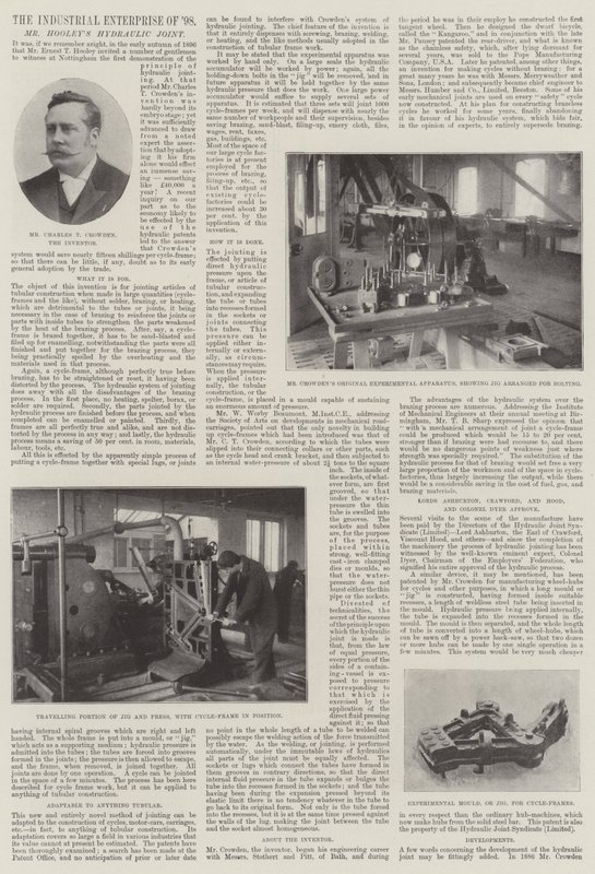المؤسسة الصناعية لعام 1898 ، السيد Hooleys الهيدروليكية المشتركة بواسطة مصور انجليزى
