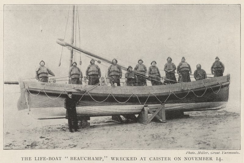 دمرت قارب Life-Boat Beauchamp في كايستر في 14 نوفمبر بواسطة مصور انجليزى