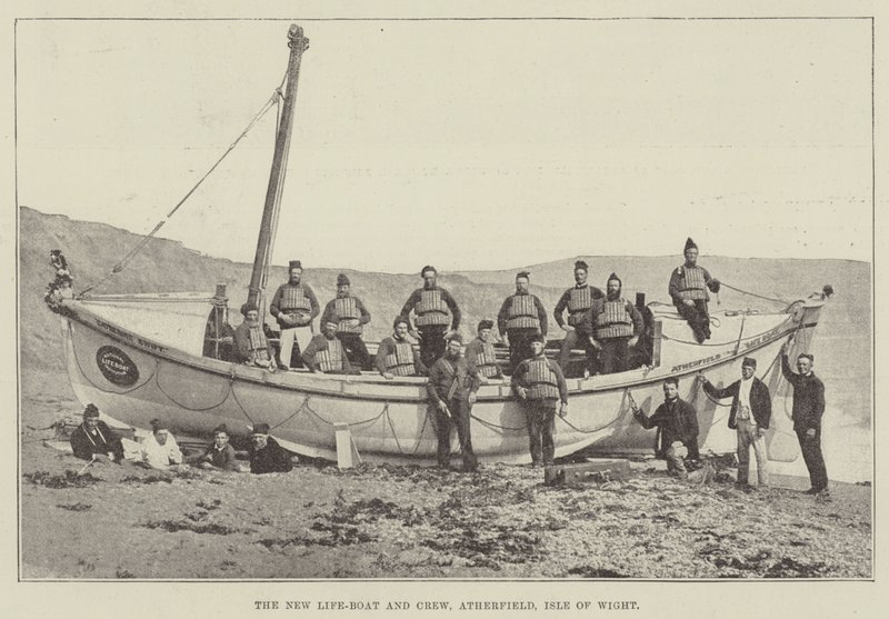 The New Life-Boat and Crew ، Atherfield ، Isle of Wight بواسطة مصور انجليزى