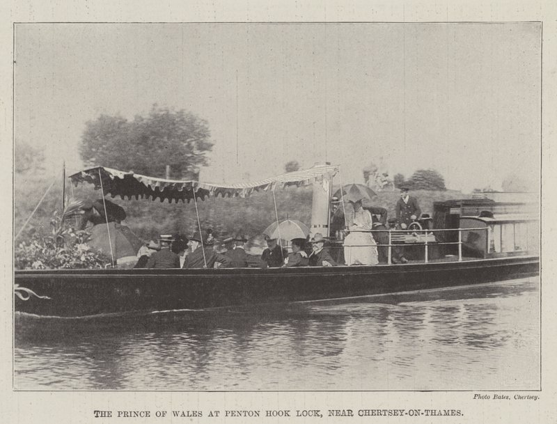 أمير ويلز في Penton Hook Lock ، بالقرب من Chertsey-on-Thames بواسطة مصور انجليزى
