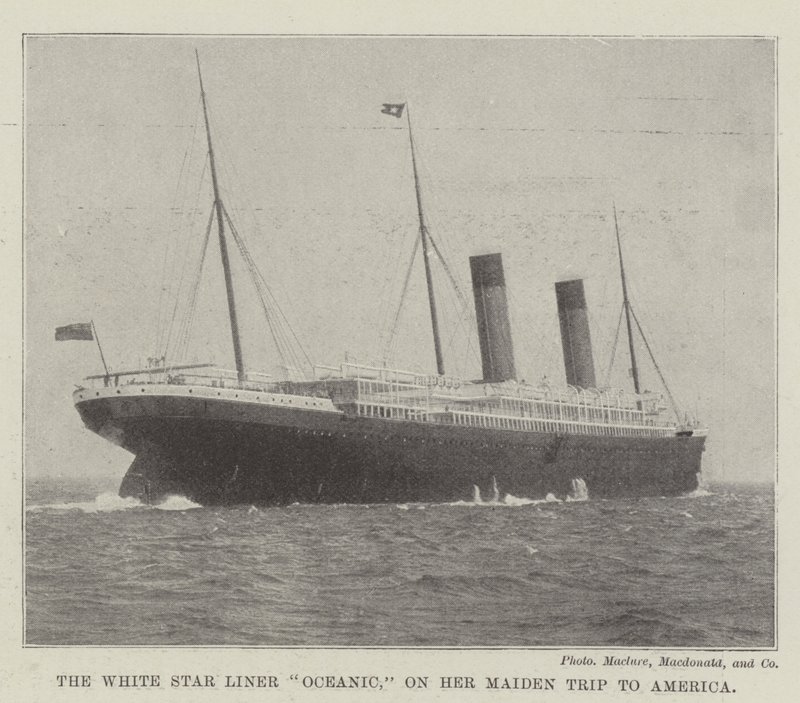 The White Star Liner Oceanic ، في رحلتها الأولى إلى أمريكا بواسطة مصور انجليزى