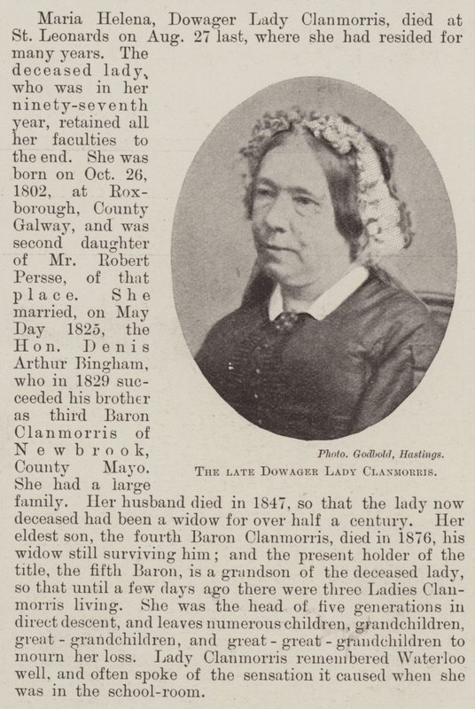 الراحل Dowager Lady Clanmorris بواسطة مصور انجليزى