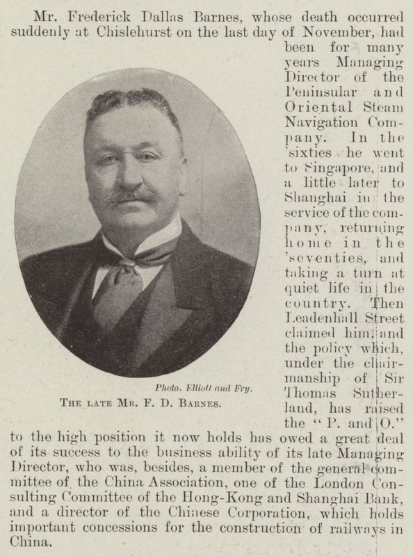 الراحل السيد FD Barnes بواسطة مصور انجليزى