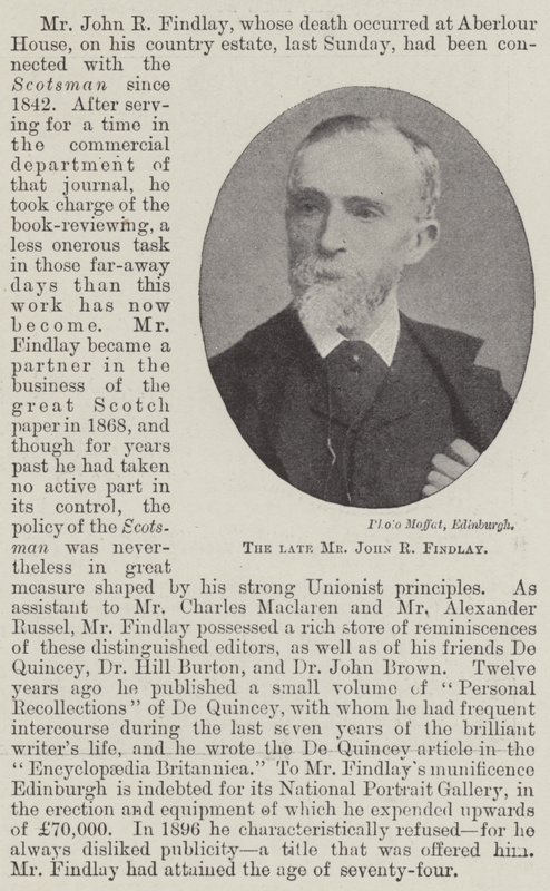 الراحل السيد John R Findlay بواسطة مصور انجليزى