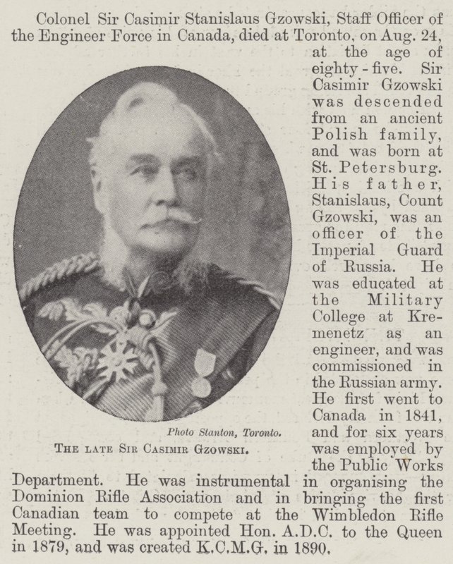 الراحل السير Casimir Gzowski بواسطة مصور انجليزى