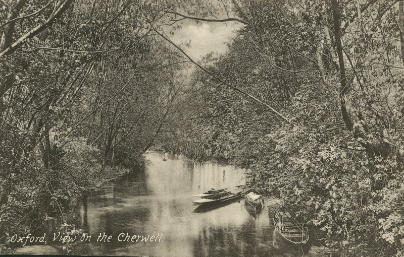 View on the River Cherwell, Oxford, Oxfordshire (b/w photo) بواسطة مصور انجليزى