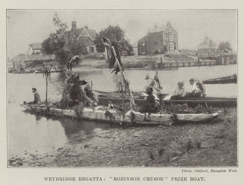 Weybridge Regatta ، قارب جائزة Robinson Crusoe بواسطة مصور انجليزى