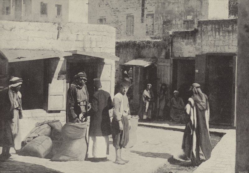 سوق القمح ، الناصرة ، حيث نشأ المسيح بواسطة مصور انجليزى
