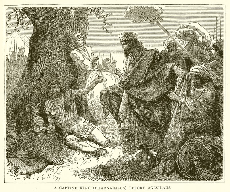 ملك أسير (Pharnabazus) قبل Agesilaus بواسطة مدرسة اللغة الإنجليزية