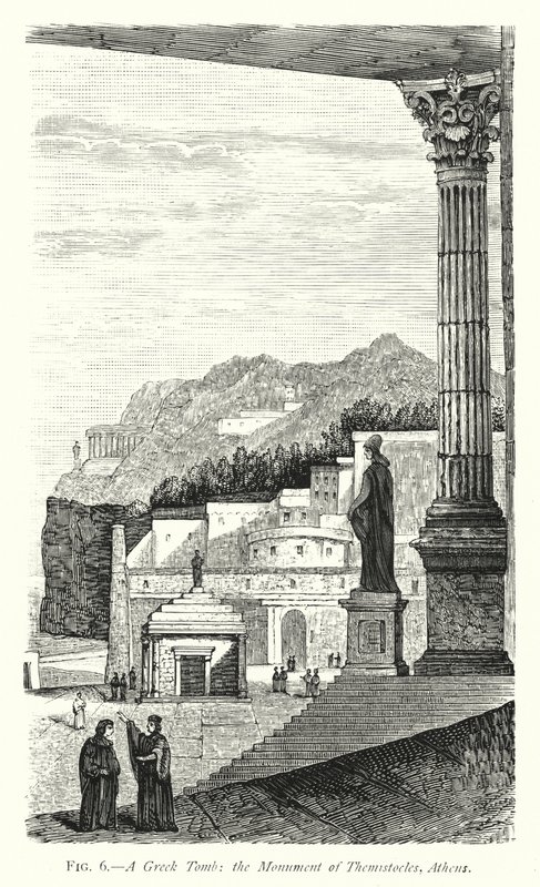 قبر يوناني ، نصب Themistocles ، أثينا (نقش) بواسطة مدرسة اللغة الإنجليزية