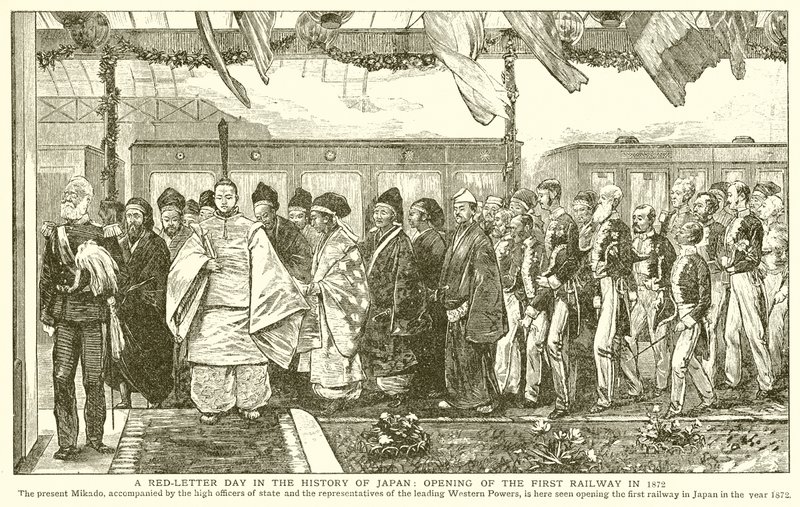 يوم الخطاب الأحمر في تاريخ اليابان: افتتاح أول سكة حديدية في عام 1872 بواسطة مدرسة اللغة الإنجليزية