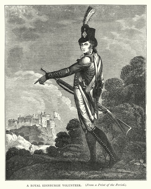 A Royal Edinburgh Volunteer (engraving) بواسطة مدرسة اللغة الإنجليزية