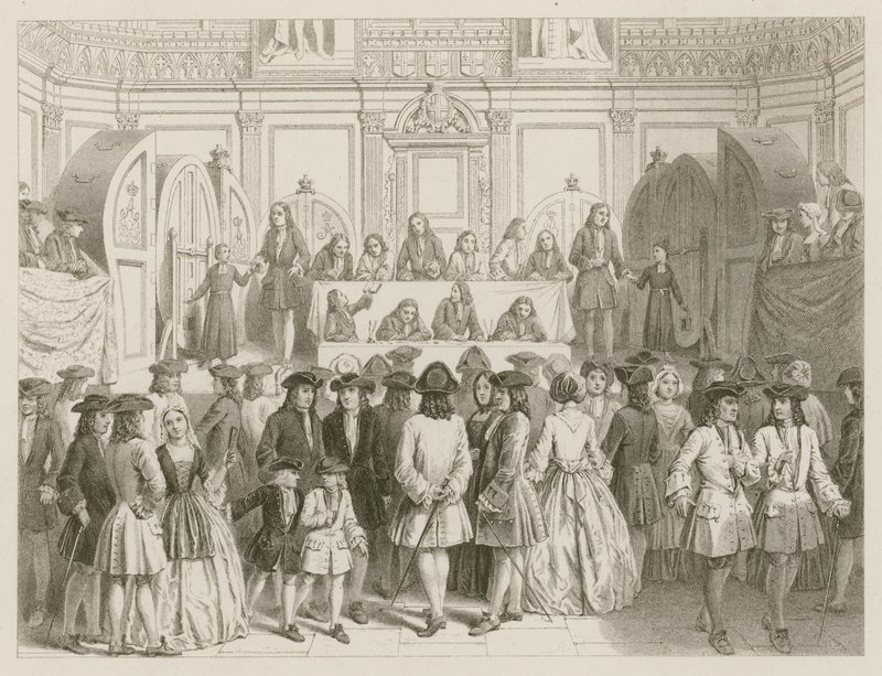 اليانصيب حوالي 1750 بواسطة مدرسة اللغة الإنجليزية