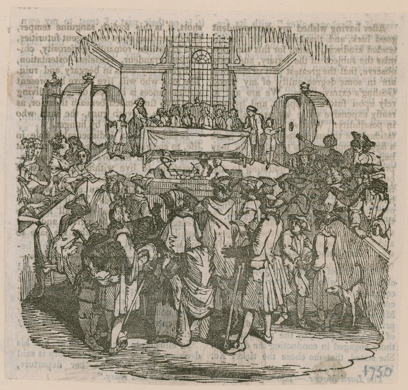 اليانصيب بتاريخ 1750 بواسطة مدرسة اللغة الإنجليزية