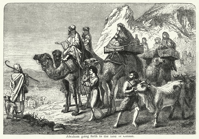 خروج إبراهيم إلى أرض كنعان (نقش) بواسطة مدرسة اللغة الإنجليزية