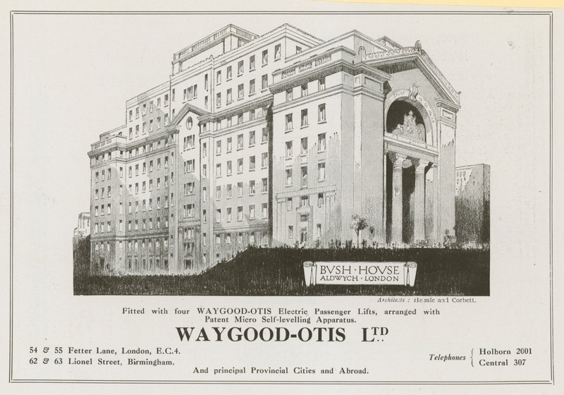 إعلان لشركة Waygood-Otis Limited بواسطة مدرسة اللغة الإنجليزية
