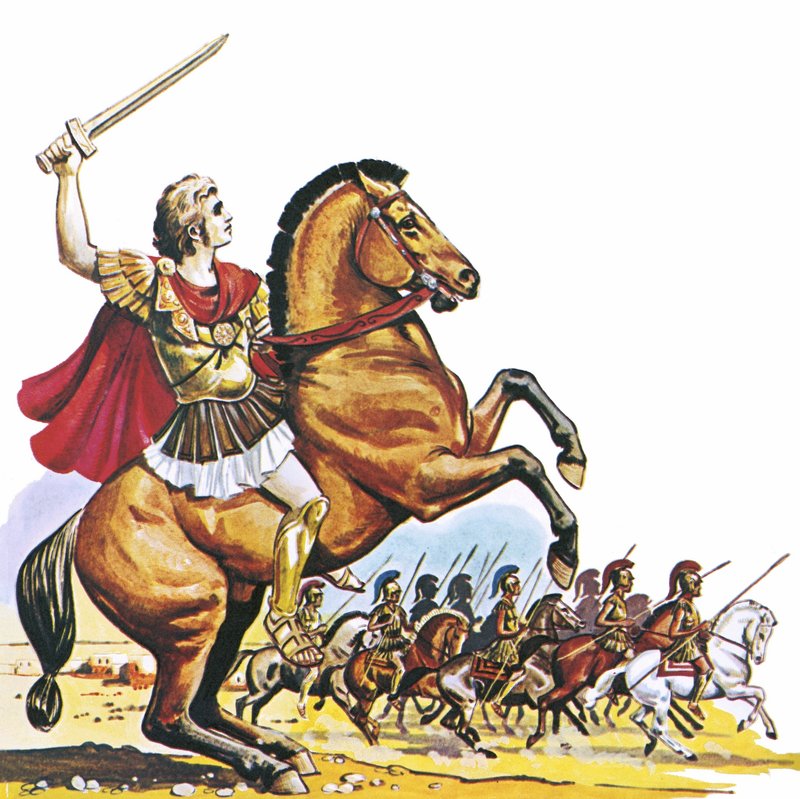 الإسكندر الأكبر في Bucephalus بواسطة مدرسة اللغة الإنجليزية