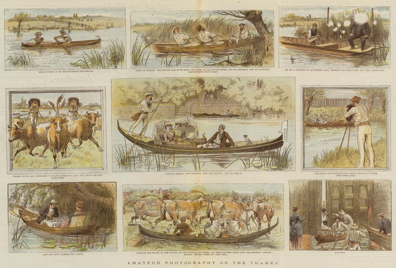 Amateur Photography on the Thames (colour litho) بواسطة مدرسة اللغة الإنجليزية