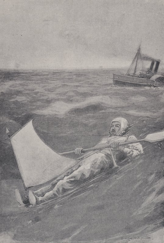 American adventurer Paul Boyton crossing the English Channel in a rubber suit بواسطة مدرسة اللغة الإنجليزية