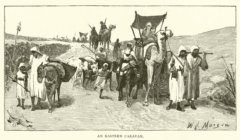 قافلة شرقية (نقش) بواسطة مدرسة اللغة الإنجليزية