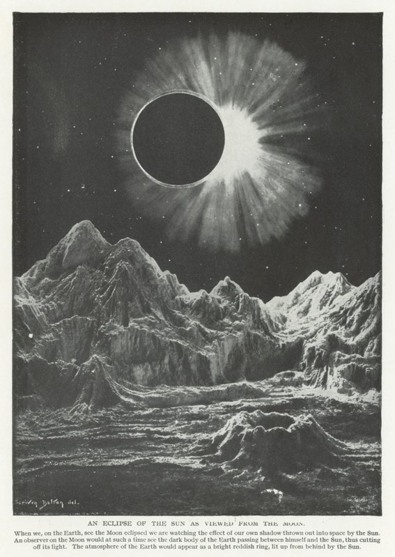 An eclipse of the Sun as seen from the Moon (litho) بواسطة مدرسة اللغة الإنجليزية
