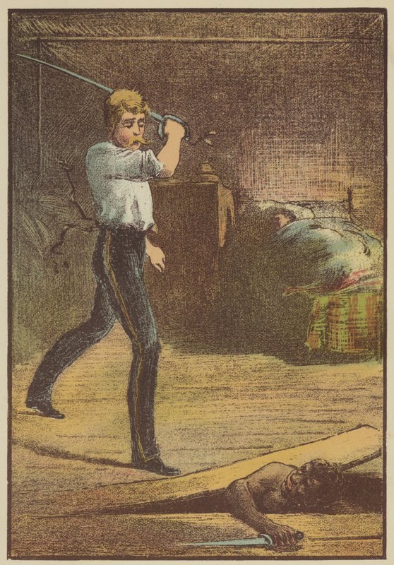 An encounter (coloured engraving) بواسطة مدرسة اللغة الإنجليزية
