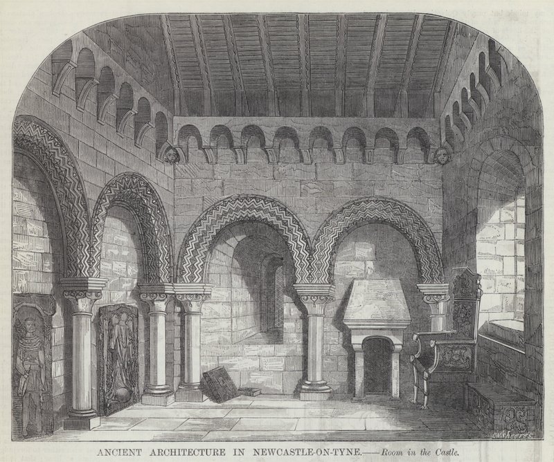Ancient Architecture in Newcastle-on-Tyne (engraving) بواسطة مدرسة اللغة الإنجليزية