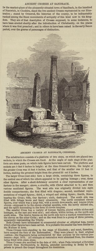 Ancient Cross at Sandbach (engraving) بواسطة مدرسة اللغة الإنجليزية