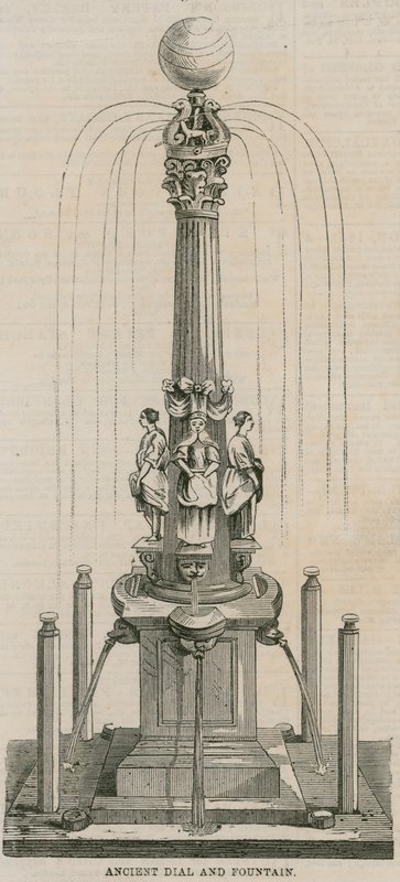 ميناء ونافورة قديمة ، أقيمت في عام 1656 في ليدنهال كورنر ، لندن بواسطة مدرسة اللغة الإنجليزية