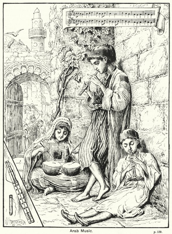 Arab Music (engraving) بواسطة مدرسة اللغة الإنجليزية