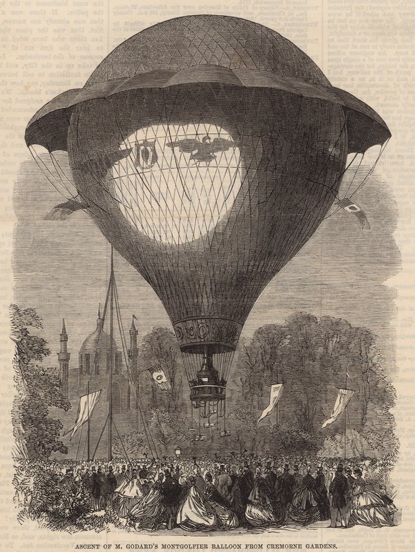 صعود M Godards Montgolfier baloon من حدائق كريمورن بواسطة مدرسة اللغة الإنجليزية