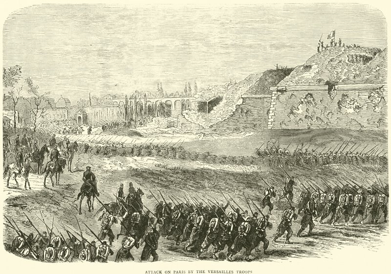 هجوم على قوات فرساي في باريس ، مارس 1871 بواسطة مدرسة اللغة الإنجليزية
