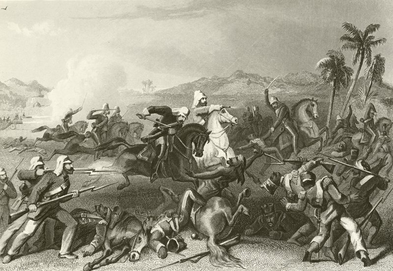 الهجوم على المتمردين Sealkote من قبل الفرسان غير النظاميين الجنرال نيكولسون بواسطة مدرسة اللغة الإنجليزية