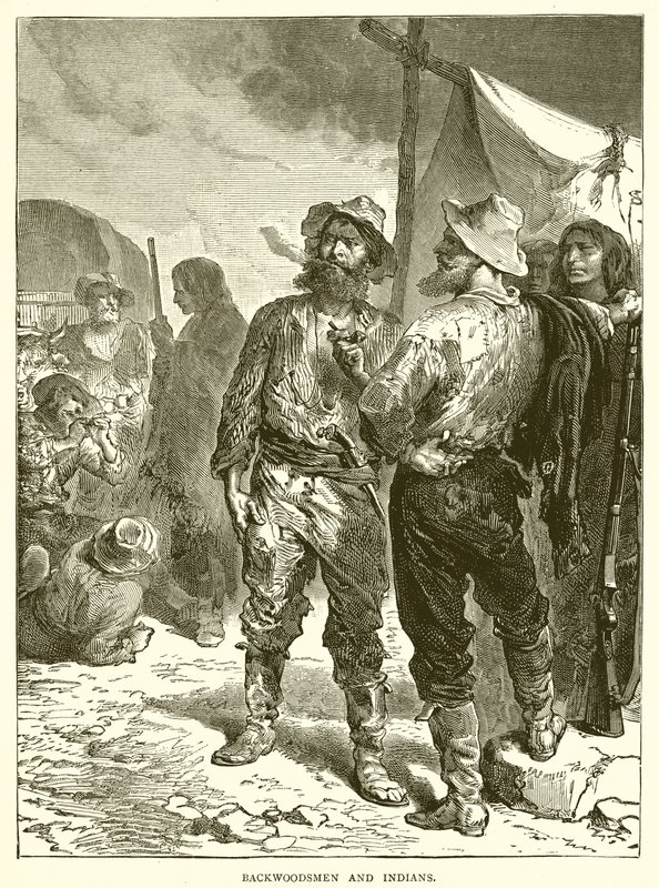 Backwoodsmen والهنود بواسطة مدرسة اللغة الإنجليزية