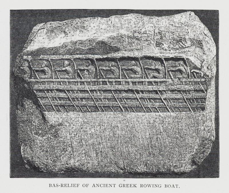 Bas-relief of ancient Greek rowing boat (engraving) بواسطة مدرسة اللغة الإنجليزية