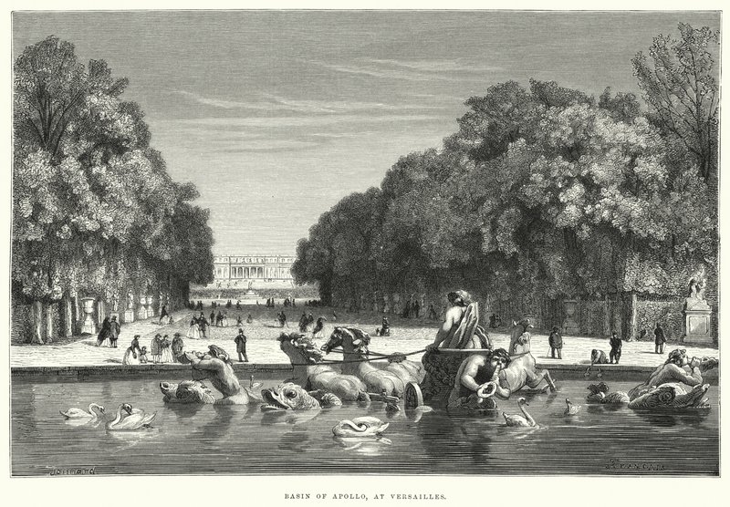 Basin of Apollo, at Versailles (engraving) بواسطة مدرسة اللغة الإنجليزية