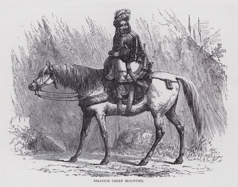 Belooch Chief Mounted (engraving) بواسطة مدرسة اللغة الإنجليزية