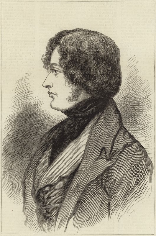 بنيامين دزرائيلي في عام 1837 بواسطة مدرسة اللغة الإنجليزية