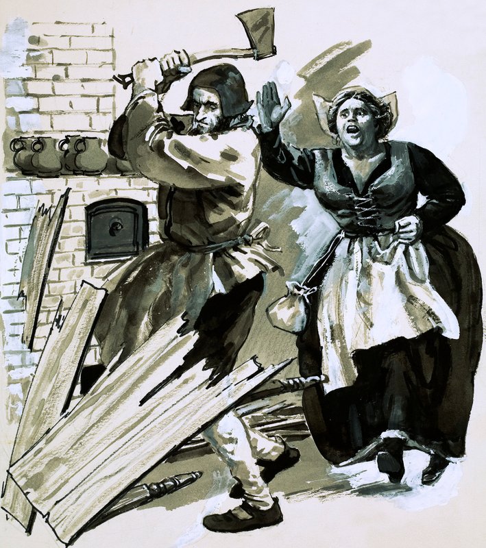 أبقى برنارد باليسي أفرانه مستمرة عن طريق تقطيع أثاثه وألواح الأرضية (الغواش على الورق) بواسطة مدرسة اللغة الإنجليزية